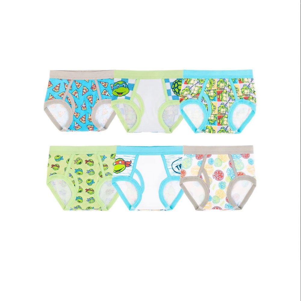 Teenage Mutant Ninja Turtles Toddler Boy Briefs Size 2t/3t, 6-pack NEW